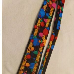 RUSH LIMBAUGH No Boundaries Neon Paint Splatter Gold Chain Hand Sewn Silk Tie